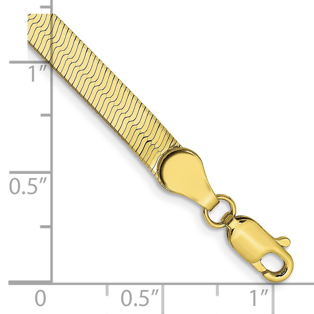 8 Inch 10K Yellow Gold 4mm Silky Herringbone Chain Bracelet