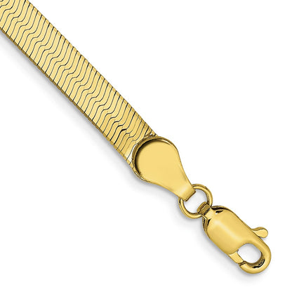 8 Inch 10K Yellow Gold 4mm Silky Herringbone Chain Bracelet