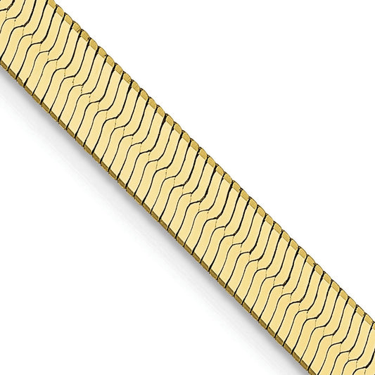 18 Inch 10K Yellow Gold 4mm Silky Herringbone Chain Necklace