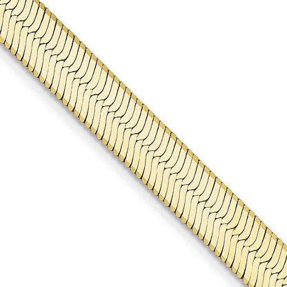 18 Inch 10K Yellow Gold 5.5mm Silky Herringbone Chain Necklace
