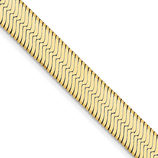18 Inch 10K Yellow Gold 10K 6.5mm Silky Herringbone Chain Necklace