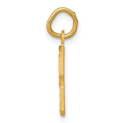 10K Yellow Gold 10Ky Casted Small Diamond-Cut Number 8 Charm