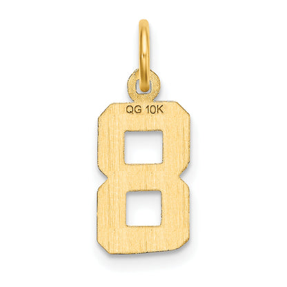 10K Yellow Gold 10Ky Casted Small Diamond-Cut Number 8 Charm