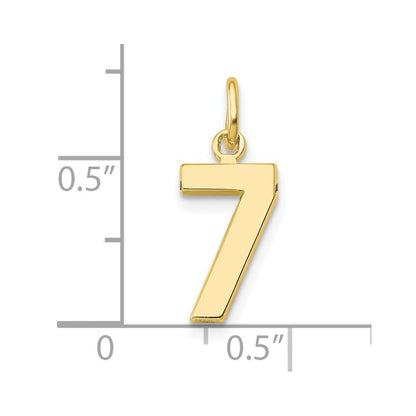 10K Yellow Gold Small Polished Number 7 Charm