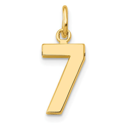 10K Yellow Gold Small Polished Number 7 Charm