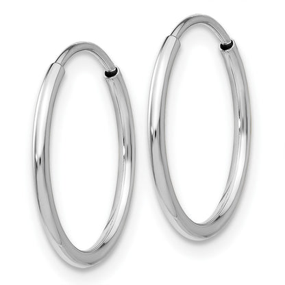 10K White Gold Endless Hoop Earrings