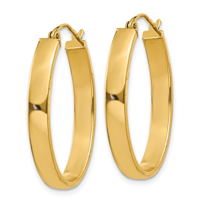 10K Yellow Gold Lightweight Oval Hoop Earrings