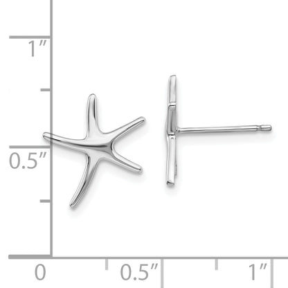 10K White Gold 10K Polished Mini Starfish Earrings