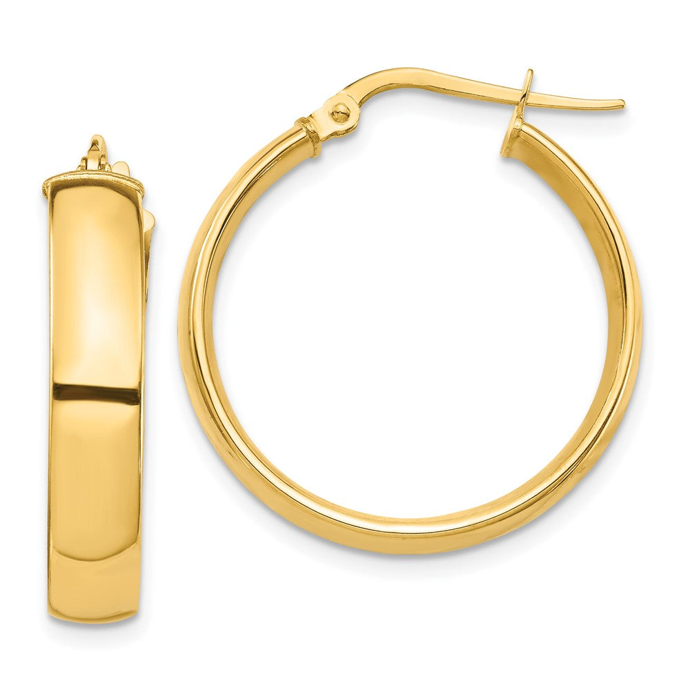 10K Yellow Gold High Polished 5mm Hoop Earrings