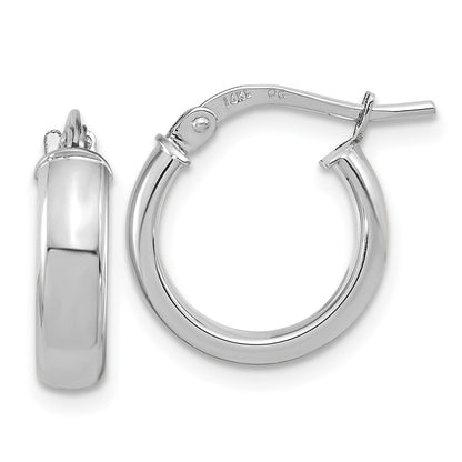 10K White Gold Polished 2.9mm Hoop Earrings