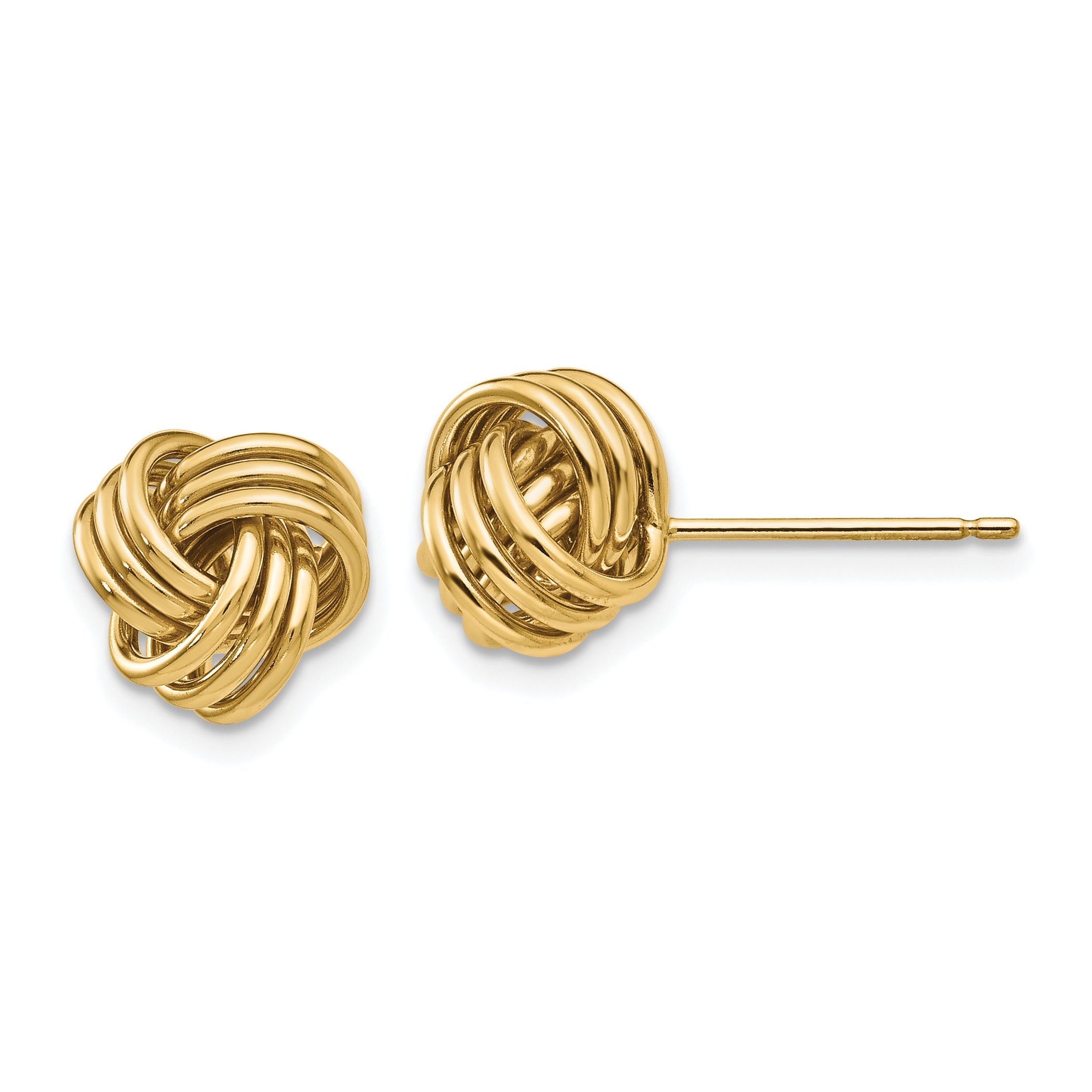 10K Yellow Gold Polished Triple Knot Post Earrings