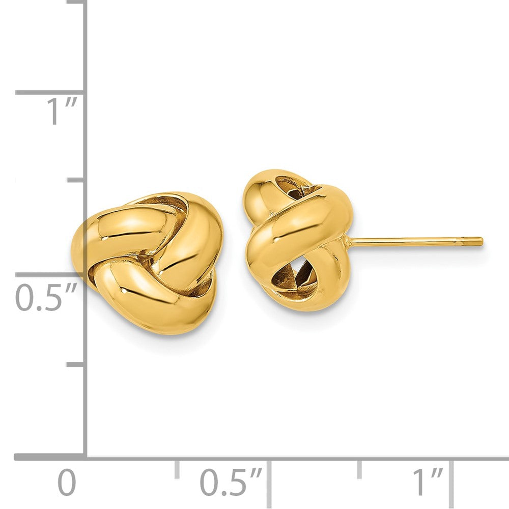 10K Yellow Gold Polished Love Knot Post Earrings
