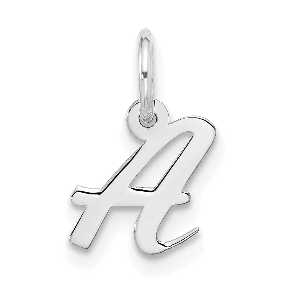 10K White Gold 10Kw Small Script Initial A Charm