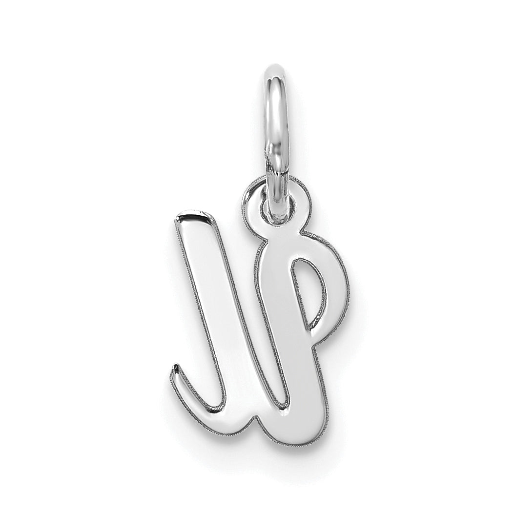 10K White Gold 10Kw Small Script Initial U Charm