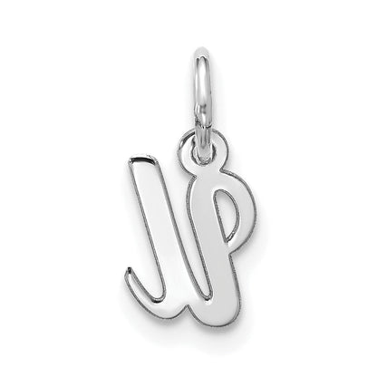 10K White Gold 10Kw Small Script Initial U Charm