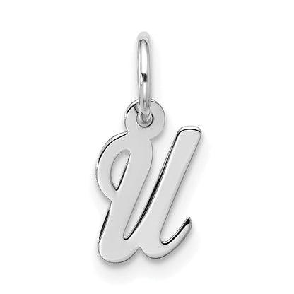 10K White Gold 10Kw Small Script Initial U Charm
