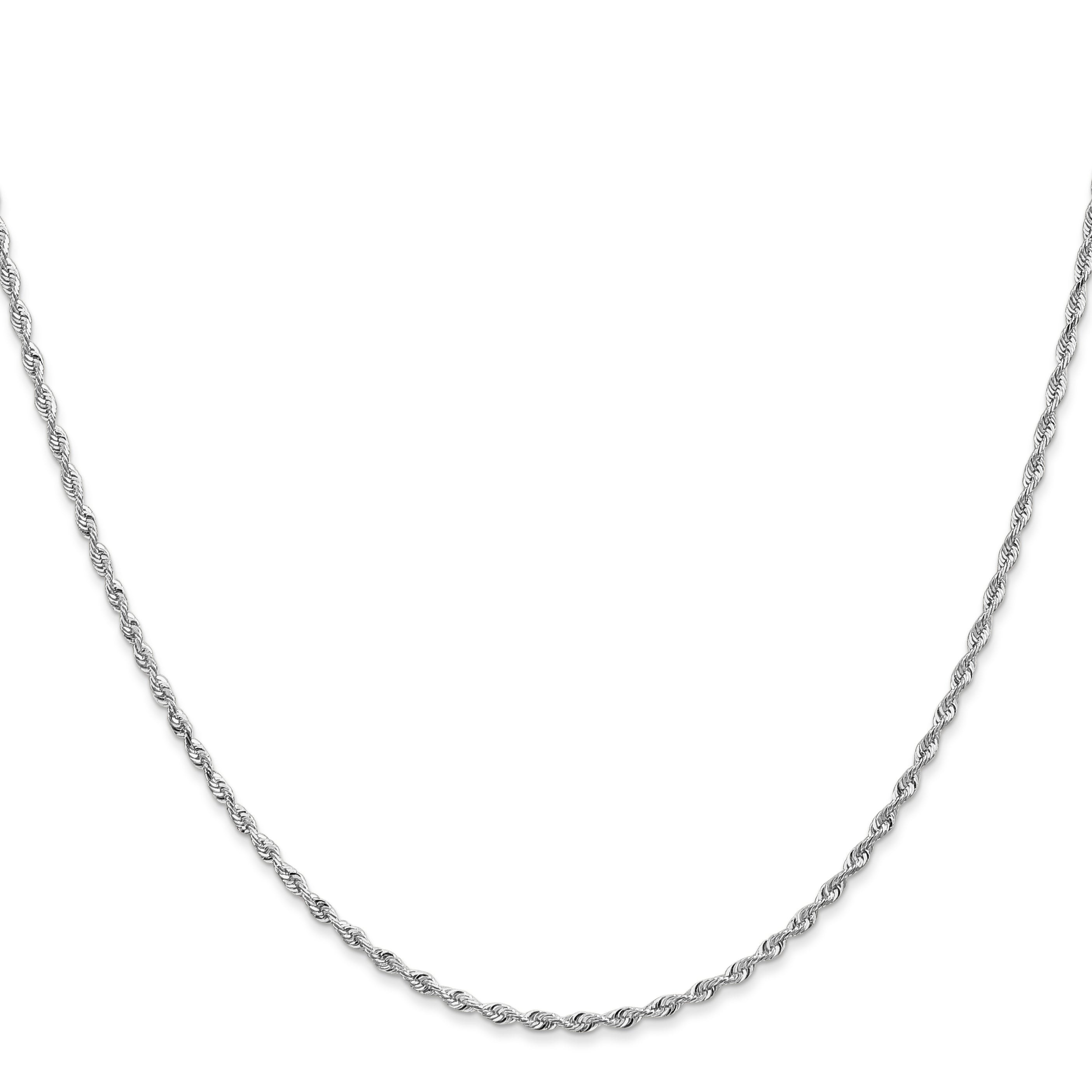16 Inch 10K White Gold 1.85mm D/C Quadruple Rope Chain Necklace