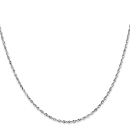 16 Inch 10K White Gold 1.85mm D/C Quadruple Rope Chain Necklace
