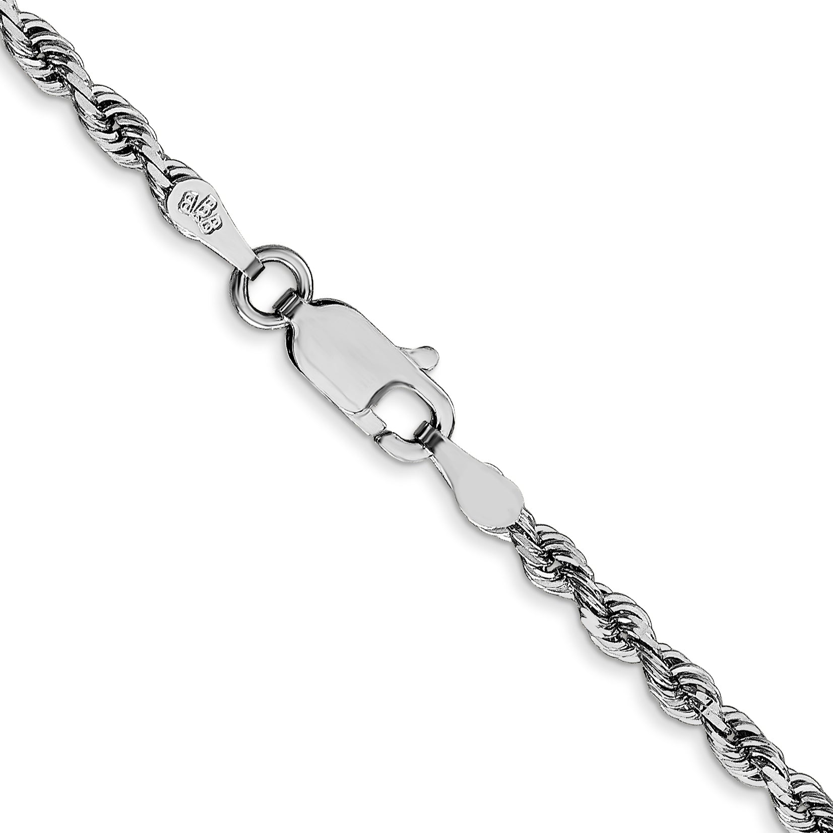 10K White Gold 2.75mm D/C Quadruple Rope Chain Necklace