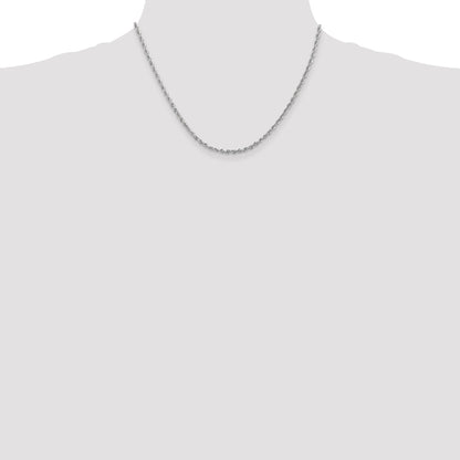 10K White Gold 2.75mm D/C Quadruple Rope Chain Necklace