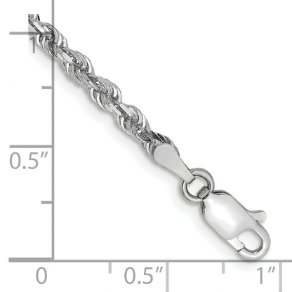 10K White Gold 3mm D/C Quadruple Rope Chain Bracelet