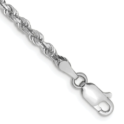 10K White Gold 3mm D/C Quadruple Rope Chain Bracelet