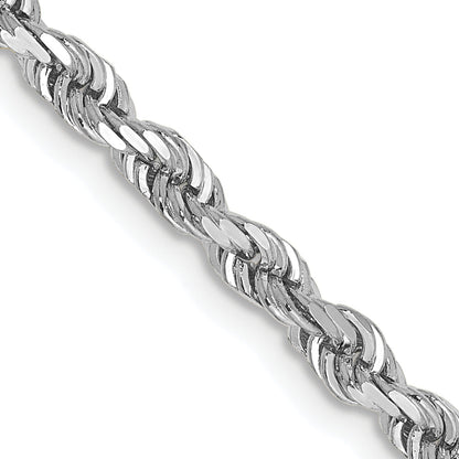 30 Inch 10K White Gold 3.35mm D/C Quadruple Rope Chain Necklace