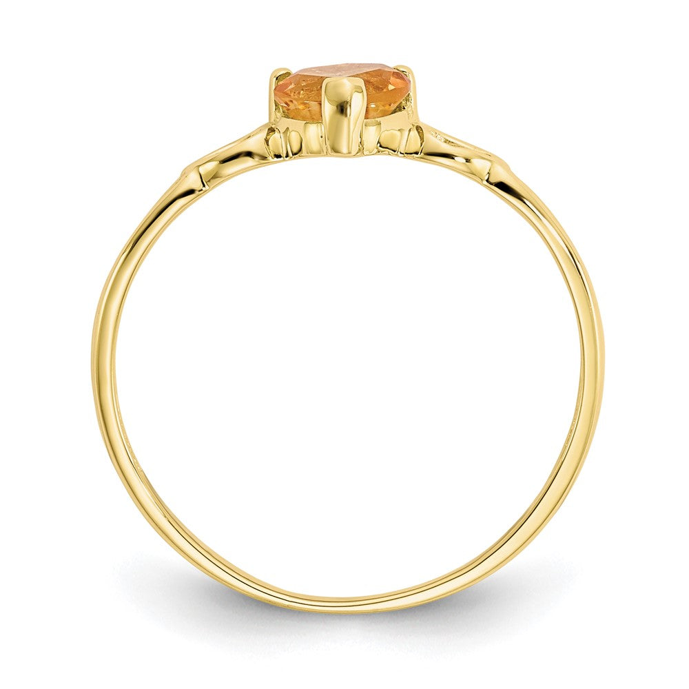 10K Yellow Gold Polished Genuine Citrine Birthstone Ring