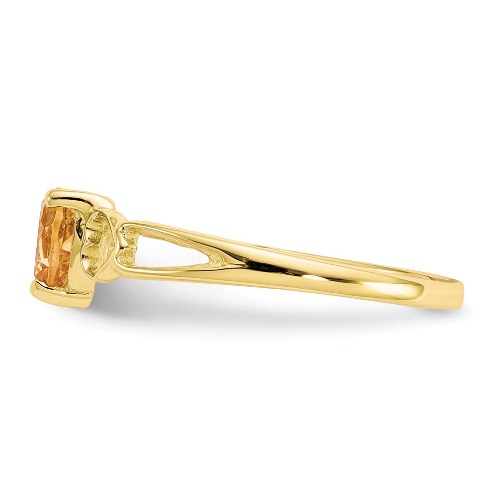10K Yellow Gold Polished Genuine Citrine Birthstone Ring