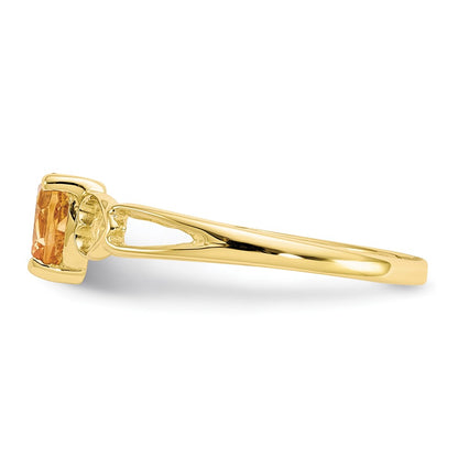10K Yellow Gold Polished Genuine Citrine Birthstone Ring