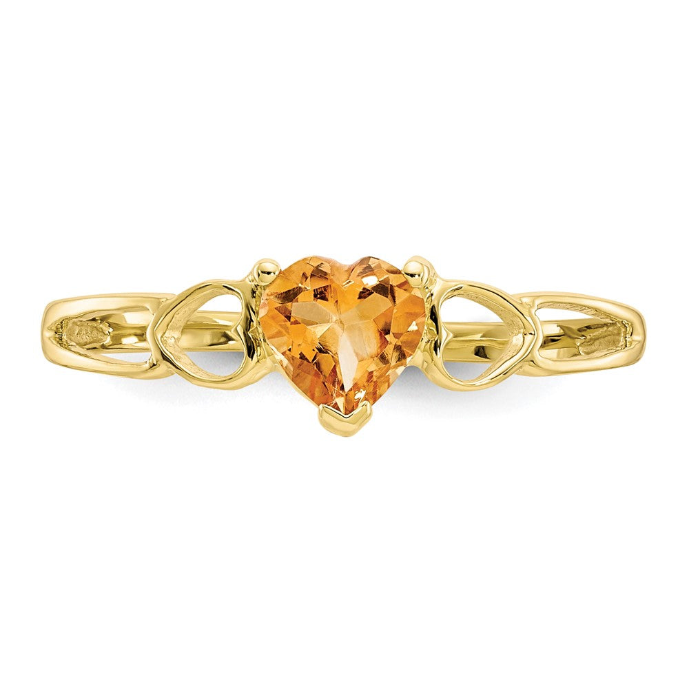 10K Yellow Gold Polished Genuine Citrine Birthstone Ring