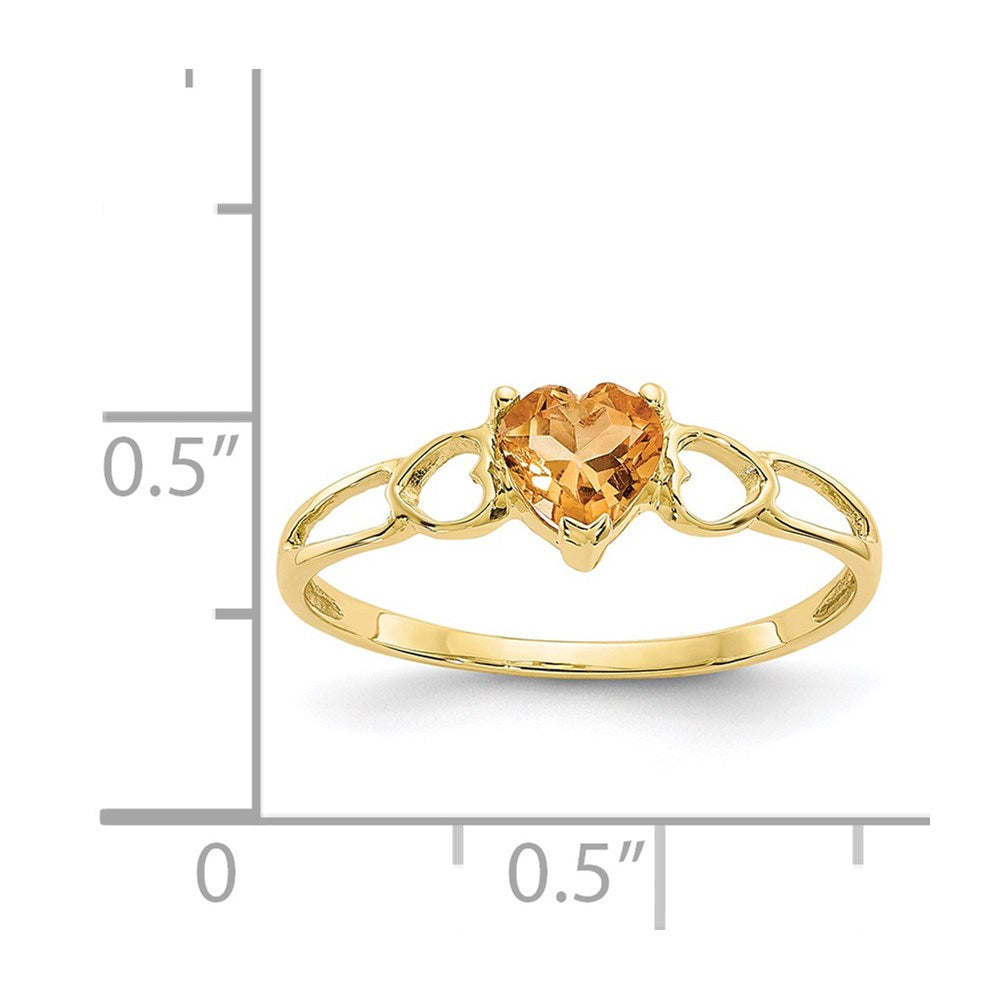 10K Yellow Gold Polished Genuine Citrine Birthstone Ring