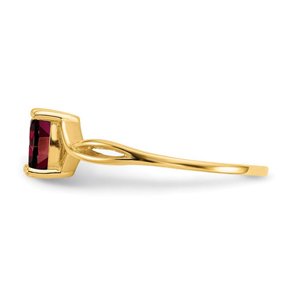 10K Yellow Gold Polished Genuine Garnet Birthstone Ring