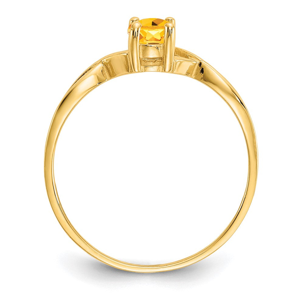10K Yellow Gold Polished Genuine Citrine Birthstone Ring
