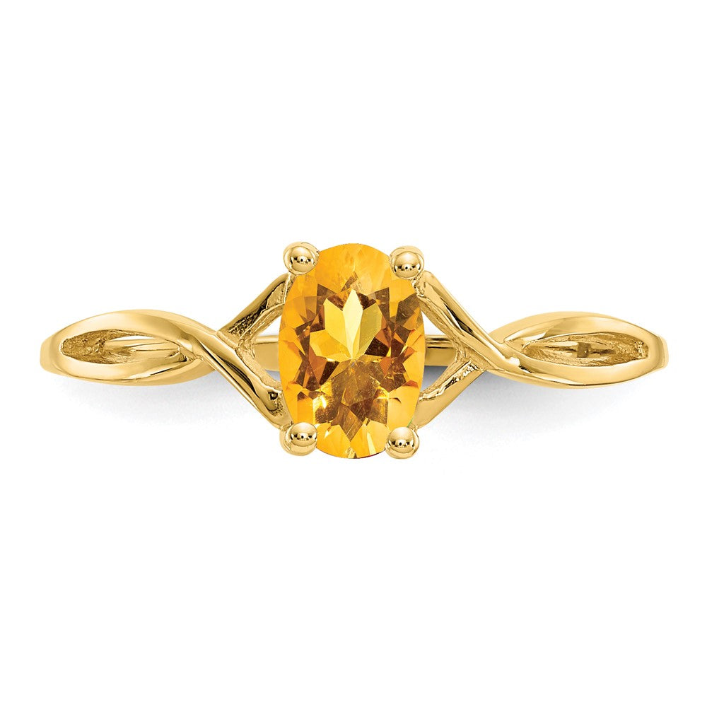 10K Yellow Gold Polished Genuine Citrine Birthstone Ring