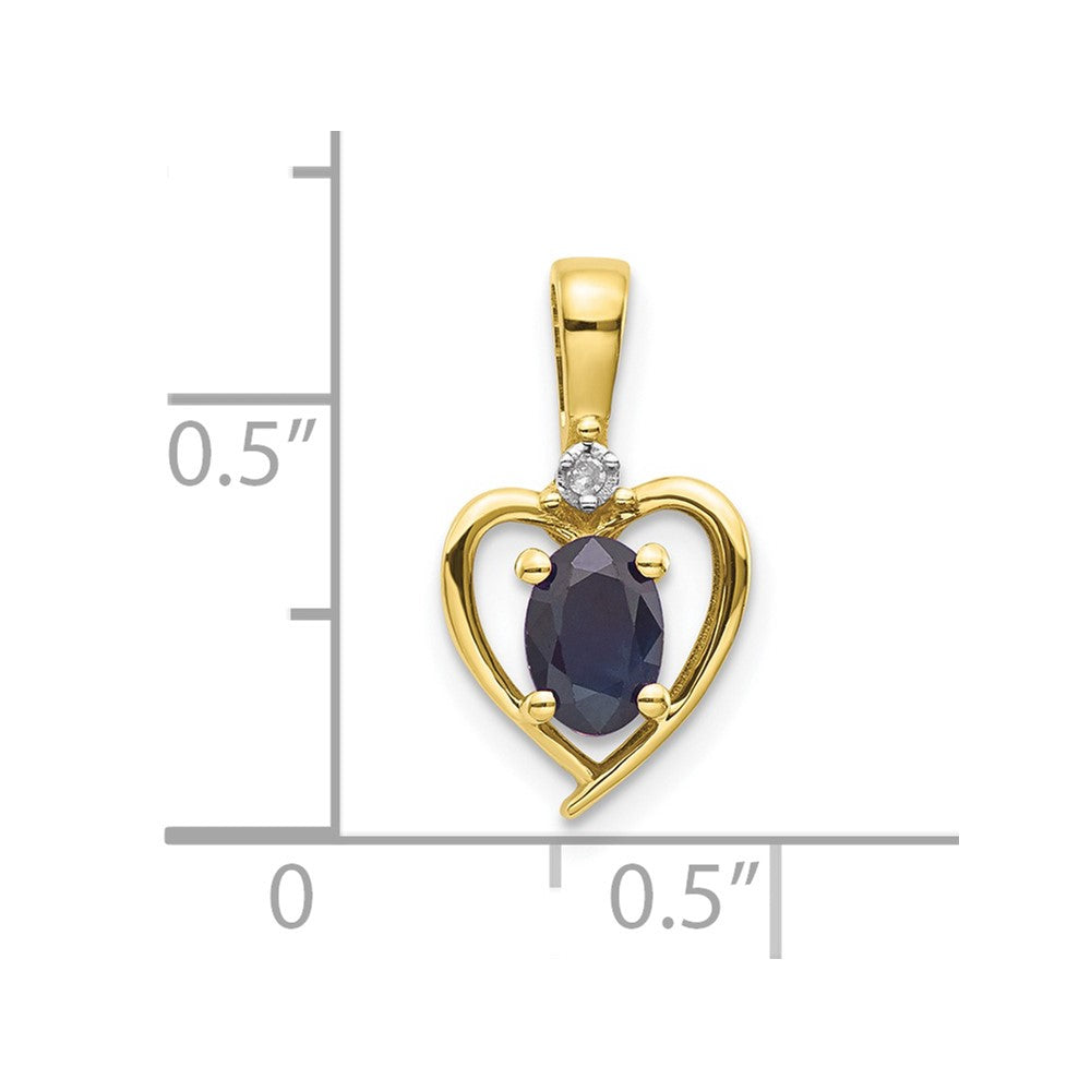 10K Yellow Gold 10K Diamond And Sapphire Pendant