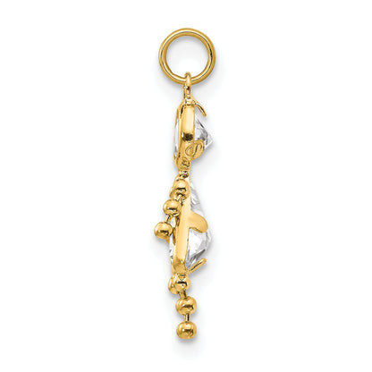 10K Yellow Gold April Girl Birthstone Charm