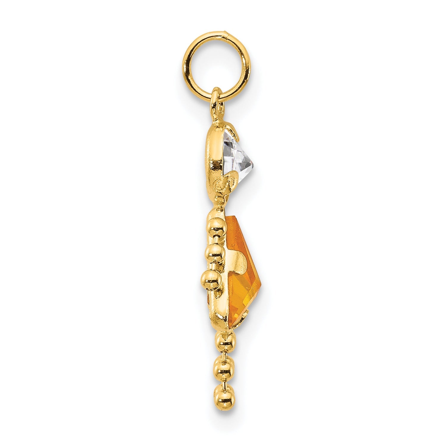 10K Yellow Gold November Girl Birthstone Charm