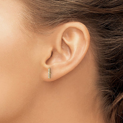 10K Yellow Gold Diamond Bar Earrings