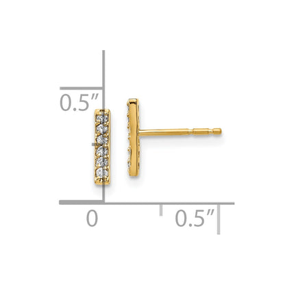 10K Yellow Gold Diamond Bar Earrings