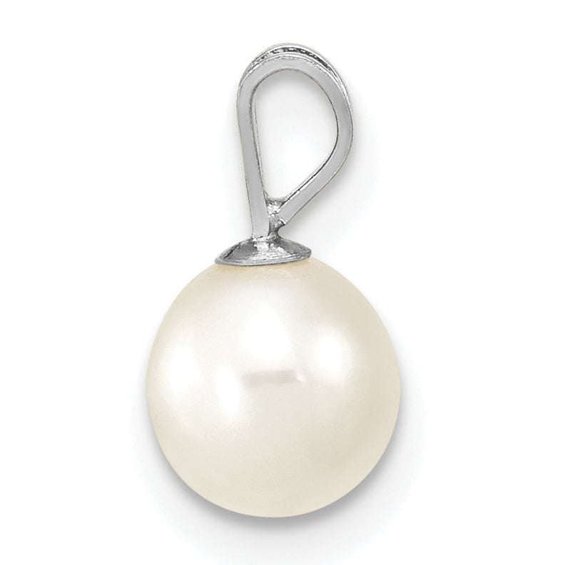10K White Gold 6-7mm Round Freshwater Cultured Pearl Pendant