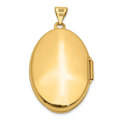 10K Yellow Gold Polished Domed Oval Locket