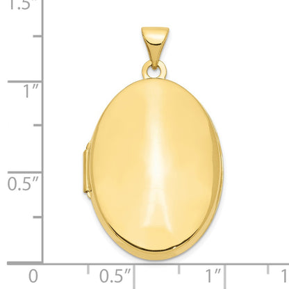 10K Yellow Gold Polished Domed Oval Locket