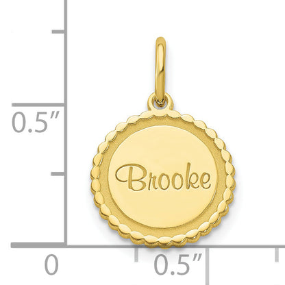 10k Yellow Gold 10k Yellow Gold Scalloped Disc with Name Charm