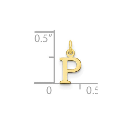 10K Yellow Gold 10Ky Cutout Letter P Initial Charm