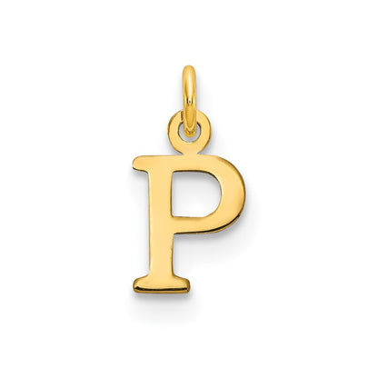 10K Yellow Gold 10Ky Cutout Letter P Initial Charm