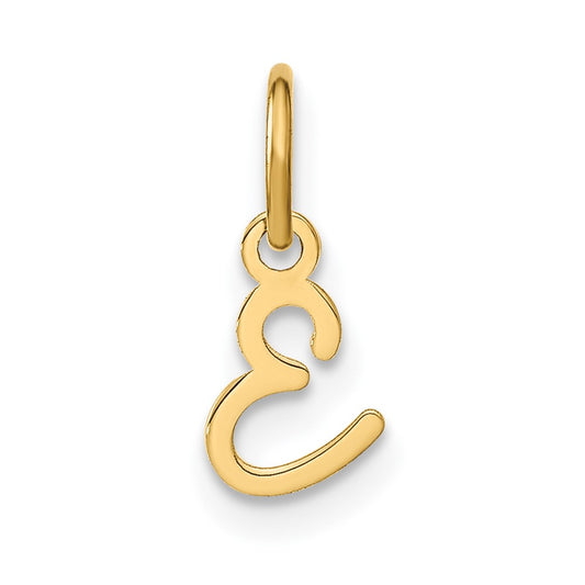 10K Yellow Gold 10Ky Upper Case Letter E Initial Charm
