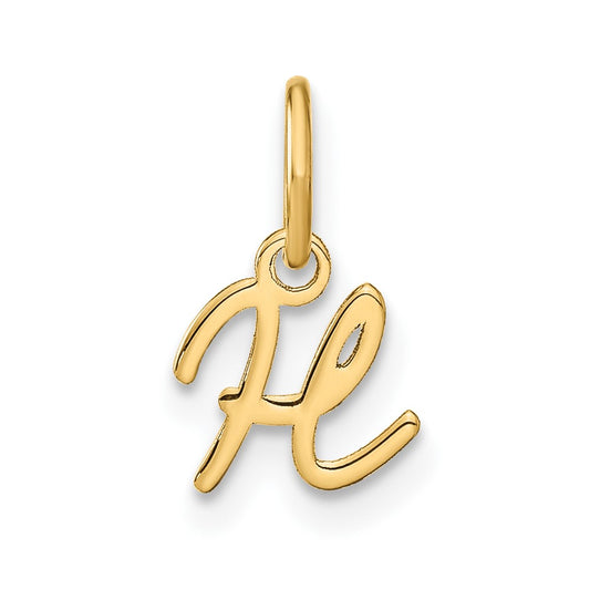 10K Yellow Gold 10Ky Upper Case Letter H Initial Charm