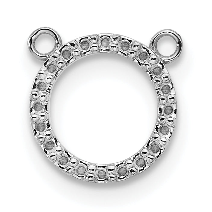 10K White Gold Open Circle Necklace W/Out Chain Mounting
