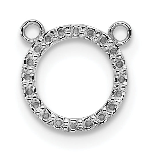 10K White Gold Open Circle Necklace W/Out Chain Mounting